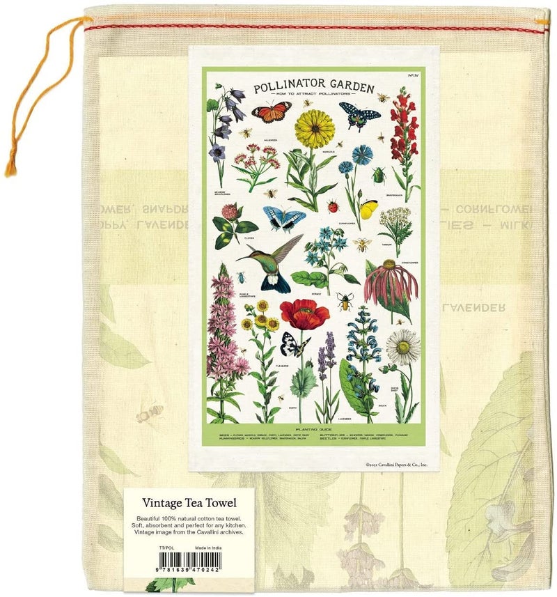 CAVANILLI & CO. Cavallini & Co., Garden Pollinator Vintage Kitchen/Tea Towel Multicolor - Image 3
